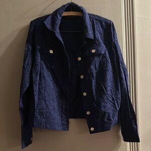 Women's Colleen Lopez eyelet  Navy Jacket